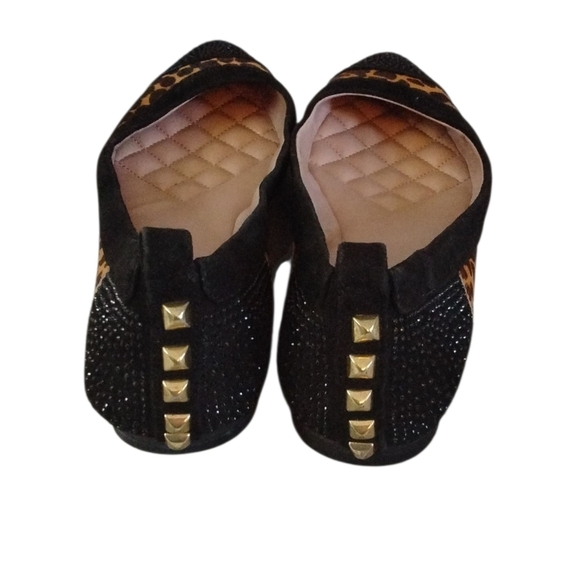 Vince Camuto Leopard Calf Hair Studded Flats Size 7.5 - Picture 6 of 10